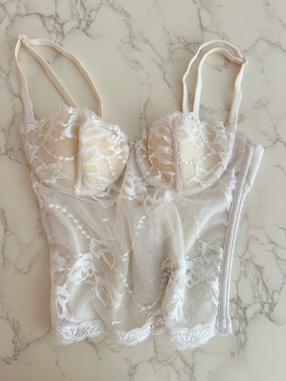 NWOT La Perla Sheer Lace Bustier in Ivory